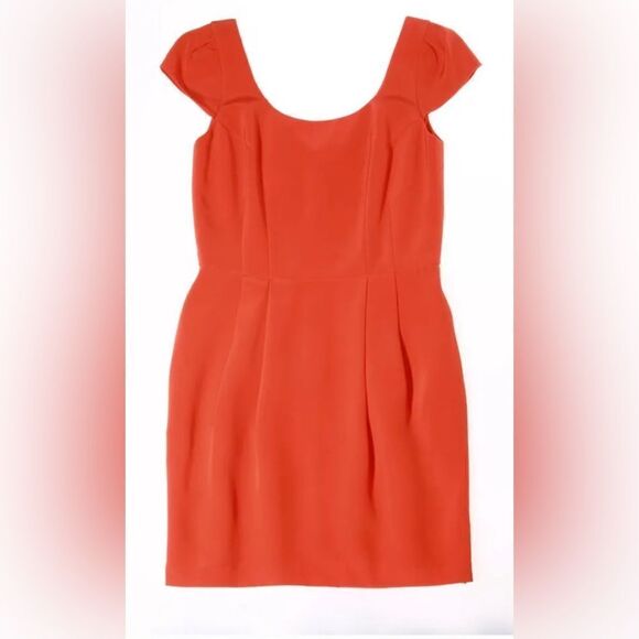 Jay Godfrey Orange Short Silk Dress Sz. 8 - Picture 1 of 7